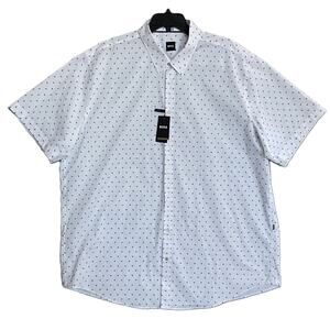 Boss Shirt Men's 3XL Big & Tall Roan Short Sleeve Shirt Stretch White/Blue NEW